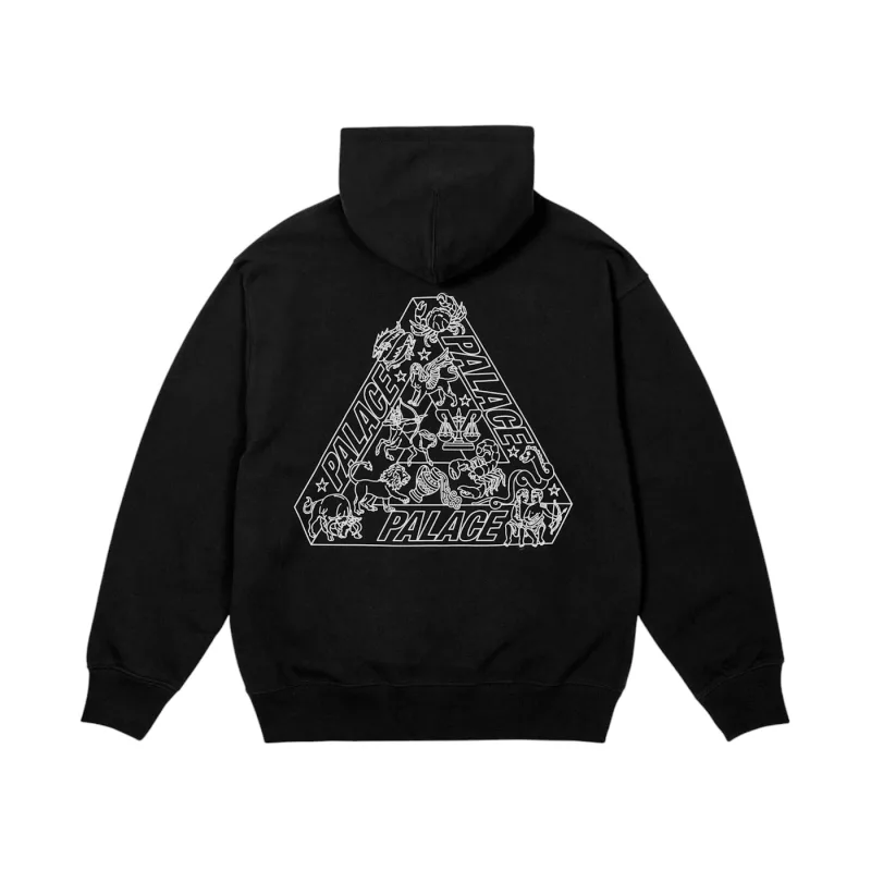 Palace Zodiac Tri-Ferg Hood Black - XL