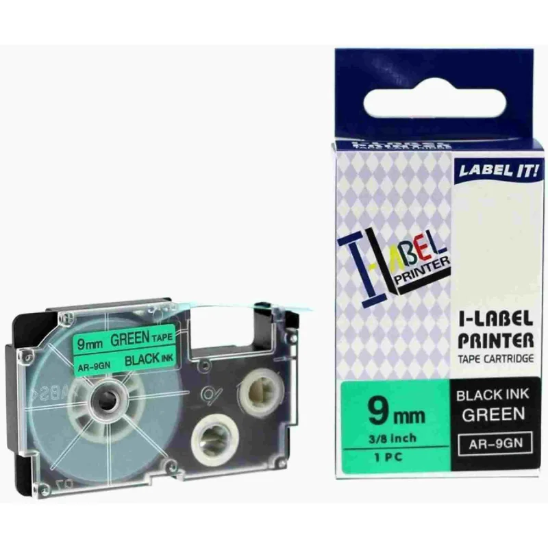 Páska Xerox kompatibilná s Casio, XR-9GN1, 9 mm x 8 m, čierna tlač…