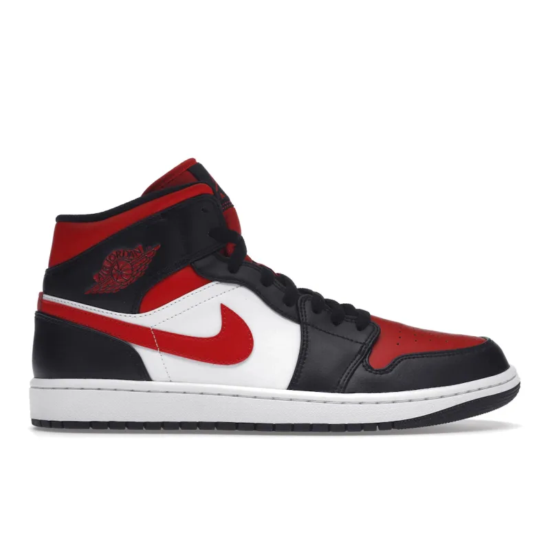 Jordan 1 Mid White Black Red (2022) - 44.5