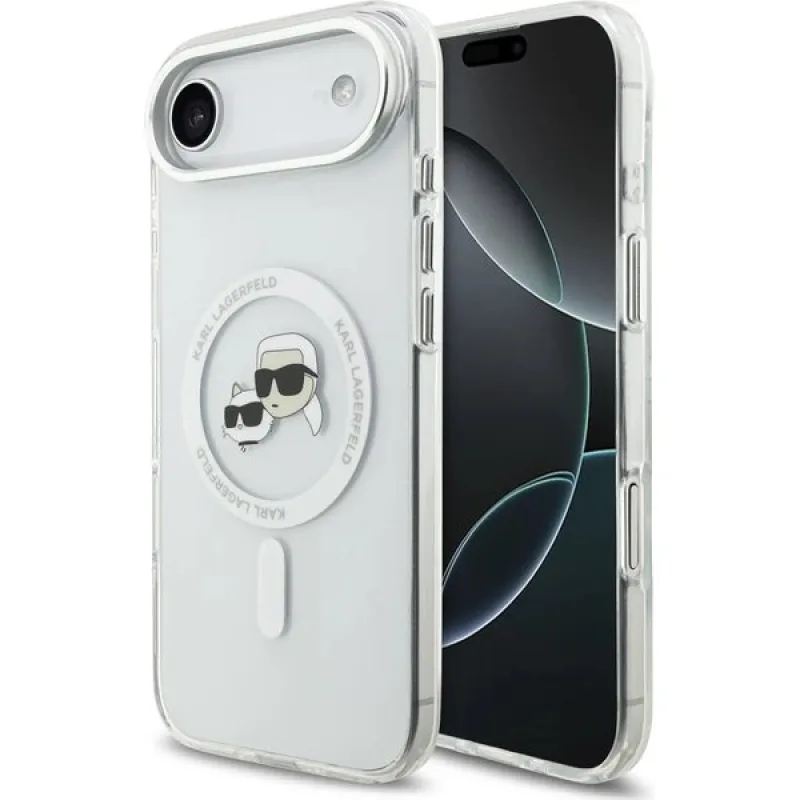 Karl Lagerfeld IML K&CH Heads Metal Frame MagSafe MagSafe kryt iPhone Air priehľadná