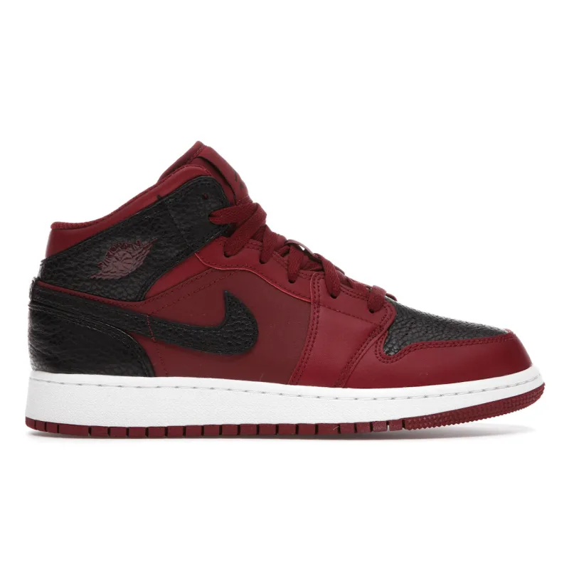 Jordan 1 Mid Team Red Black White (GS) - 40