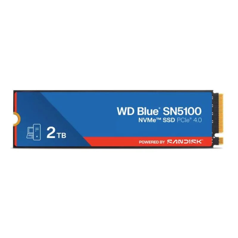 WD Blue SN5100 SSD Powered by SanDisk 2TB M.2 NVMe Gen4 7100/6700MBps