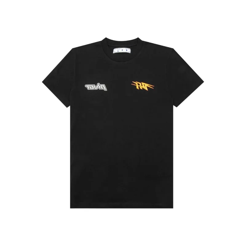 Off White Thunder Short-Sleeve Slim T-Shirt Black/Yellow - XXL