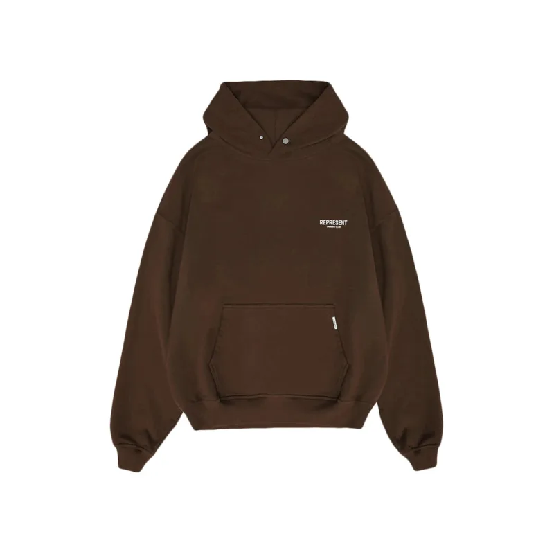 Represent Owner's Club Hoodie Brown/White - M