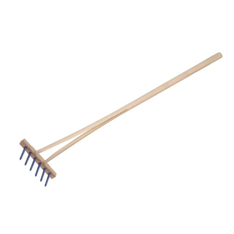 Hrable modré s násadou so 6 kolíkmi drevo/plast 90cm náradie