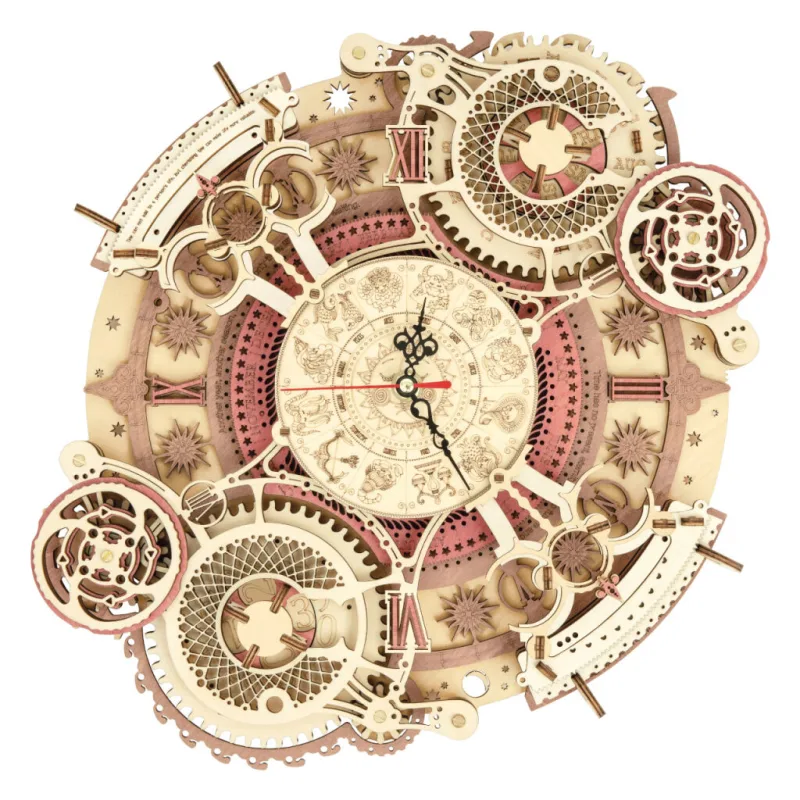 RoboTime RoboTime Drevené 3D mechanické puzzle Hodiny s kalendárom 168 ks