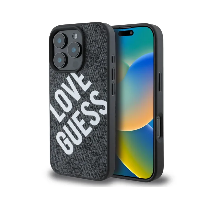 Guess PU Leather 4G Big Love Logo MagSafe kryt iPhone 16 Pro čierny…