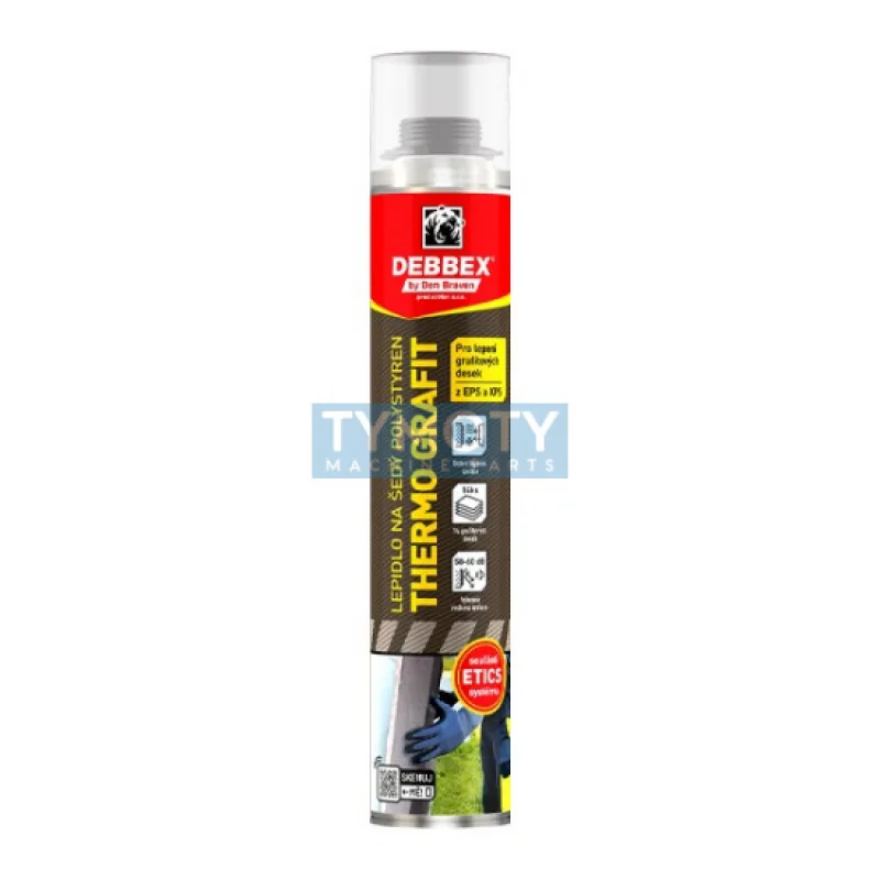 Debbex Lepidlo na sivý polystyrén THERMO GRAFIT - 750 ml sivá, pištoľová dóza
