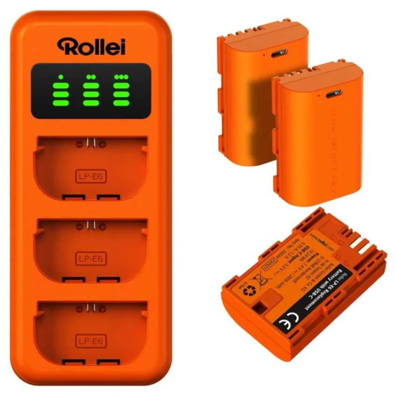 Rollei nabíjecí set LP-E6/ 3ks baterie a nabíječka (20076)