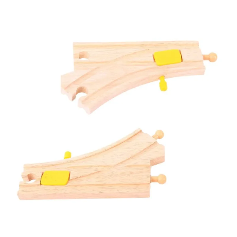 Bigjigs Rail Bigjigs Rail Drevené koľaje Prehadzovateľná výhybka - 2 ks