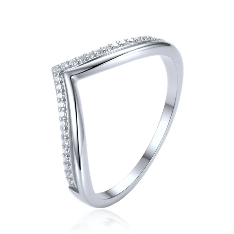 Elegantný strieborný prsteň s bielym zirkónom MINET JMAS0362SR, 53, 1.70 g