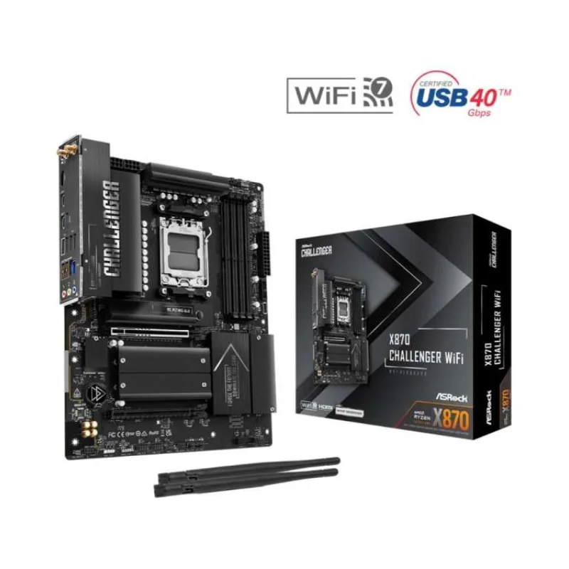 ASRock MB Sc AM5 X870 Challenger WiFi, AMD X870, 4xDDR5, 1xHDMI, 2xUSB4, WiFi (X870 CHALLENGER WIFI)