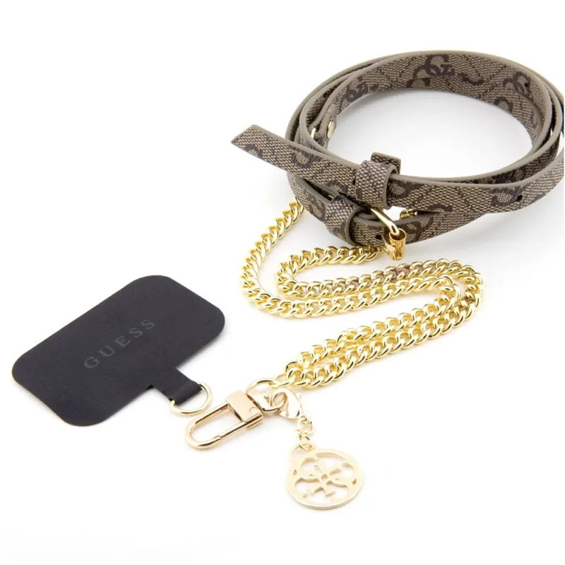 Guess Crossbody Popruh 4G Chain with Charm hnedý 57983112739