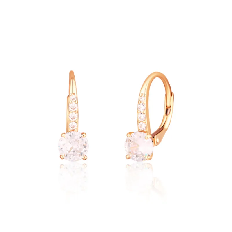 Strieborné rose gold náušnice so zirkónmi JVD SVLE1798XH2RO