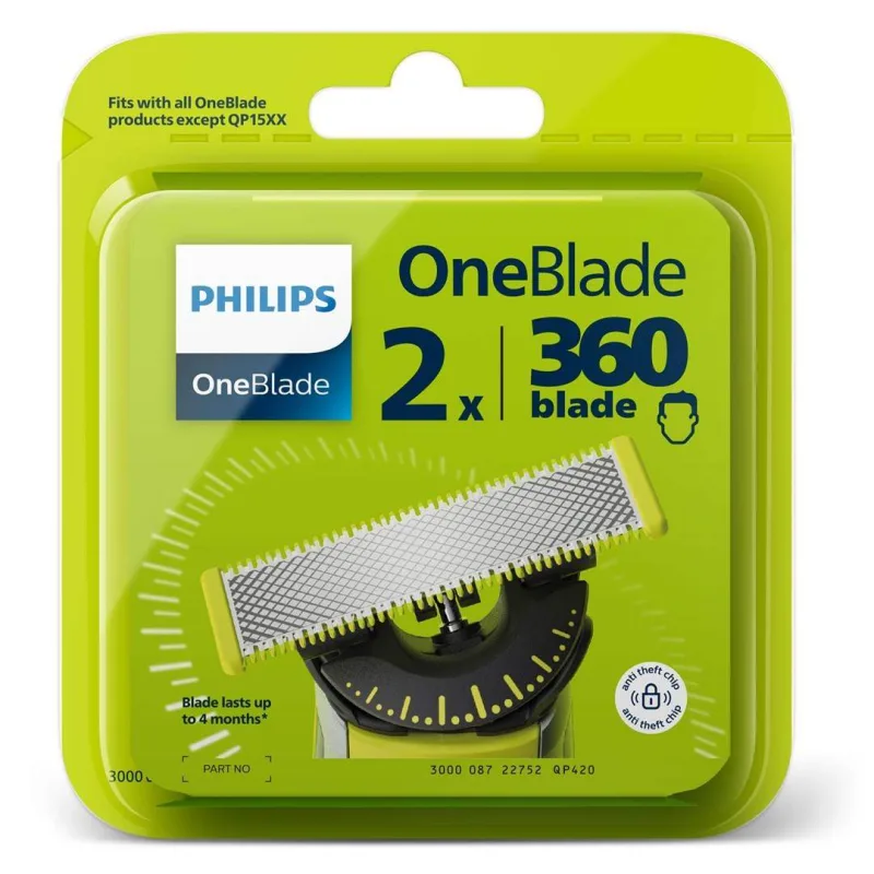 Philips OneBlade 360 QP420/ 50 náhradní břity, 2 ks QP420/50