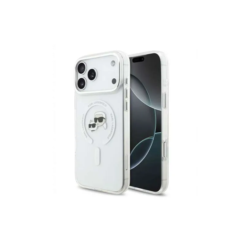 Karl Lagerfeld IML K&CH Heads Metal Frame MagSafe kryt iPhone 18 Pro Max biely (57983131783)