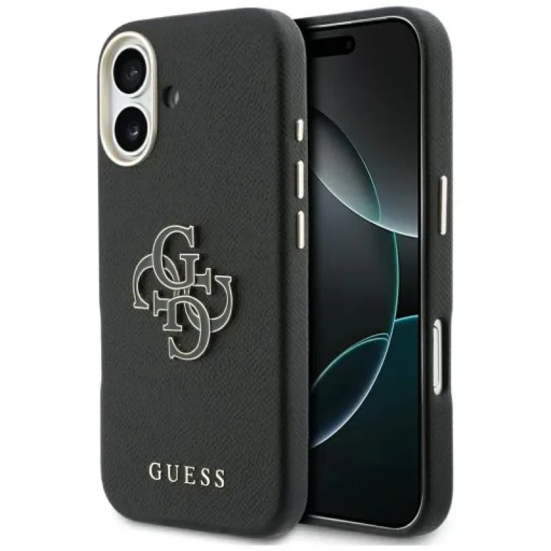 Guess PU Resin Logo kryt iPhone 17 čierny
