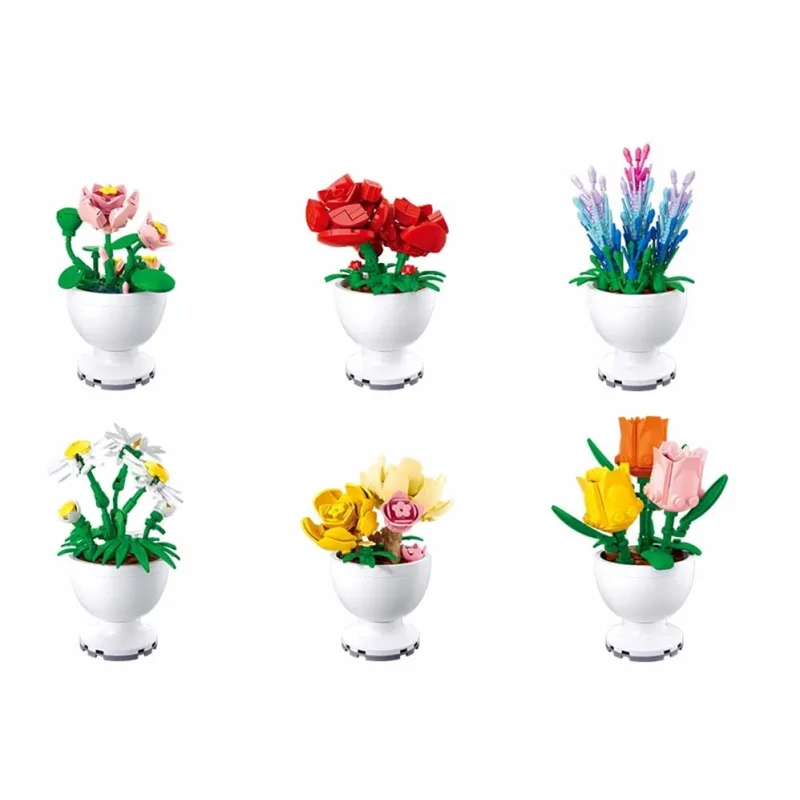 Sluban Sluban Flowers M38-B1077 Kvety jarné malé Displej 6 ks