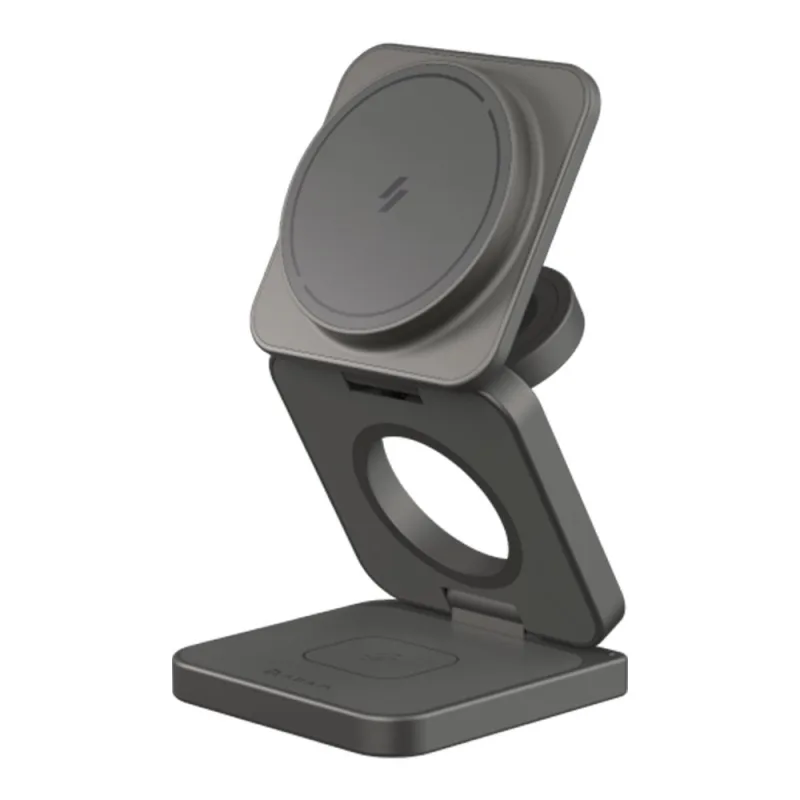 Adam Elements Mag 3 Ultra Qi2 25W 3-in-1 Foldable Charger - Gray