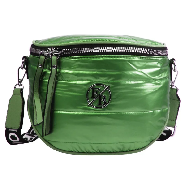 Fashion Bag Moderná dámska crossbody kabelka / ľadvinka metalická zelená