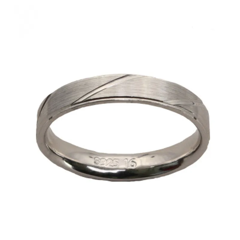 Strieborný snubný prsteň KA R3126, 50