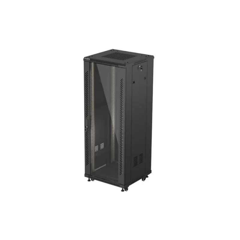 LANBERG 19" VOLNĚ STOJÍCÍ RACKOVÁ SKŘÍŇ 32U/600X600 (FLAT PACK) S PROSKLENÝMI DVEŘMI ČERNÁ FF01-6632-12B