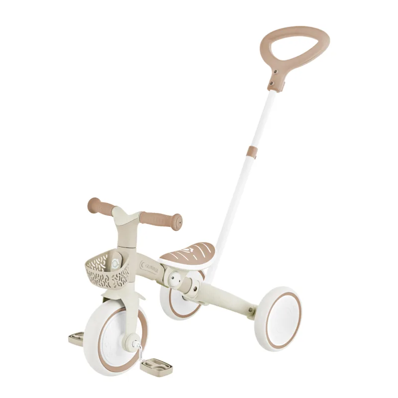 GLOBBER Trojkolka LEARNING TRIKE 3v1 PLUS ECOLOGIC, coconut