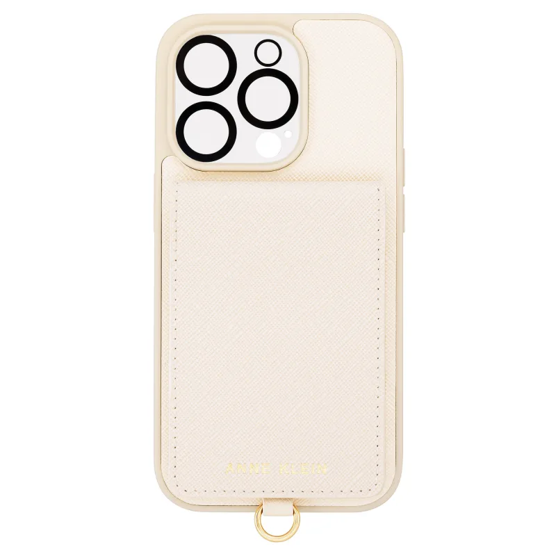 Kryt Anne Klein pre iPhone 14 Pro krémový WK/4016IVIV14PRO