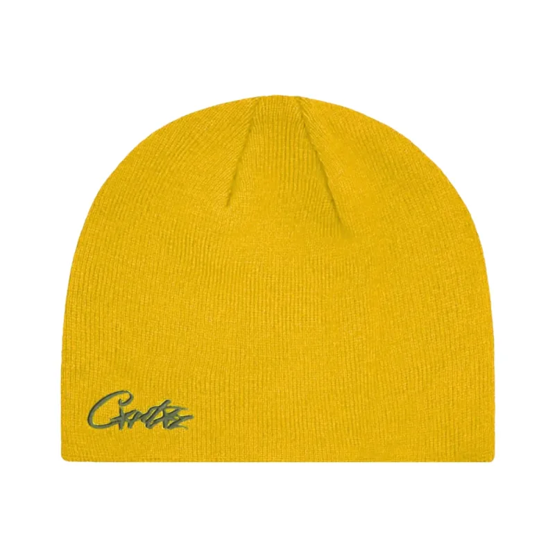 Corteiz Micro Allstarz Skully Beanie Yellow - OS