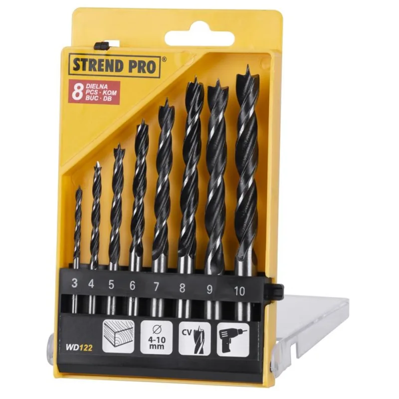 Sada vrtákov STREND PRO WD122, 8 dielna, do dreva