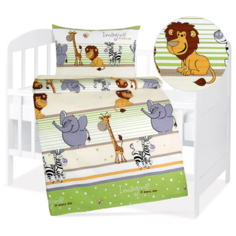 Bellatex Dětské povlečení krep Agáta, Safari zelené - 90x135cm