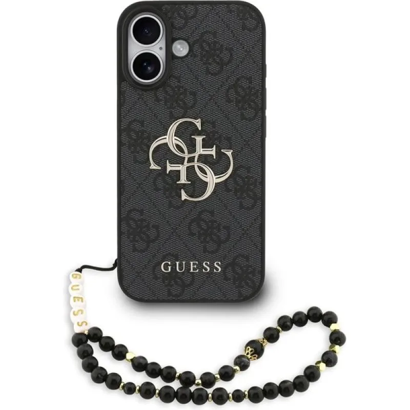 Guess PU 4G Metal Logo Strap kryt iPhone 17 čierny