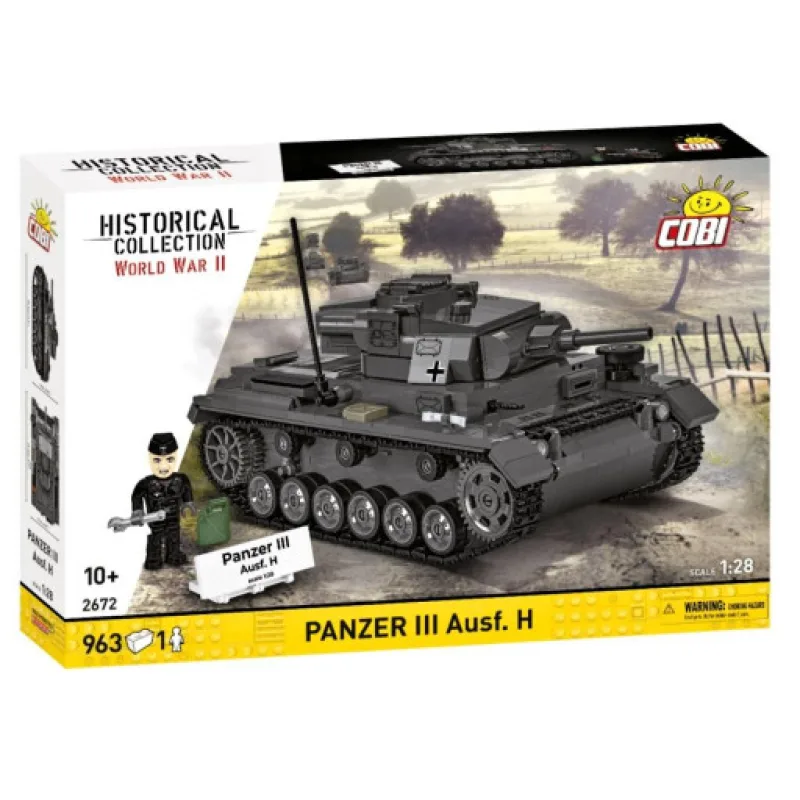 Cobi 2672 II WW Panzer III Ausf. H, 1:28, 963 kostek