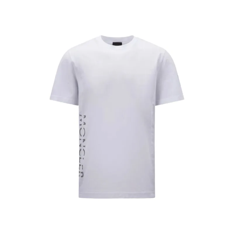 Moncler Vertical Side Split Logo T-shirt White - M