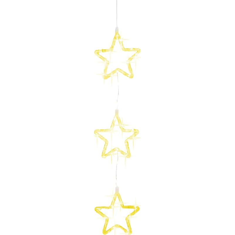 Dekorácia MagicHome Vianoce, Hviezdičky, 44xLED teplá biela, IP44, 3xAA, 55,5 cm