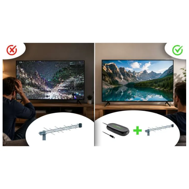 EVOLVEO Amp 2, chytrý antenní zesilovač FM/DAB+/DVB-T2, filtr LTE/4G/5G (AMP2)
