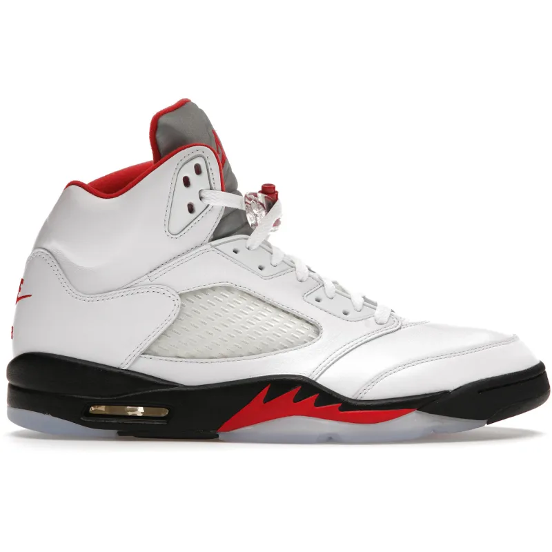 Air Jordan 5 Retro Fire Red Silver Tongue White (2020) - 43