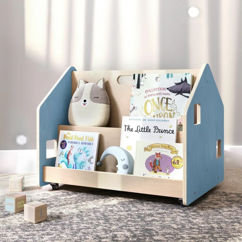 BusyKids BusyKids Obojstranná knižnica na kolieskach modrá