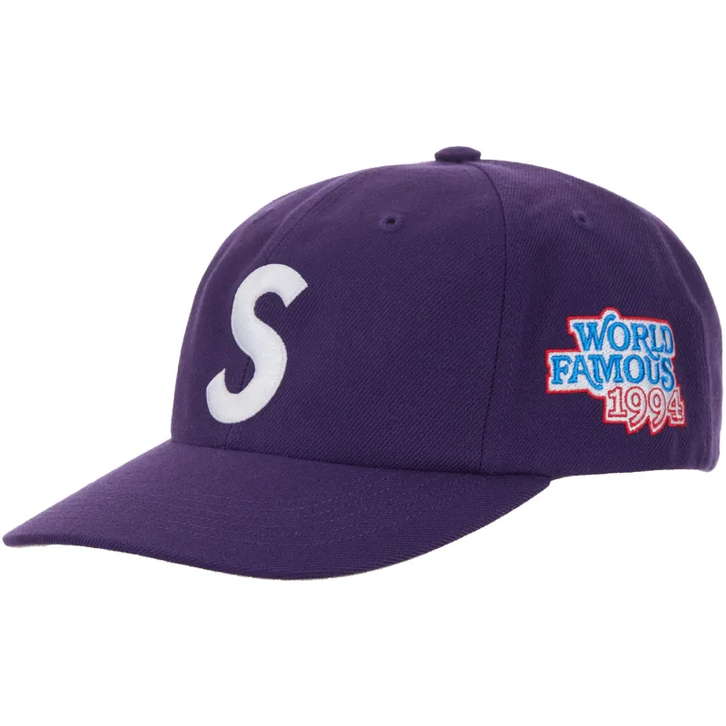 Supreme World Famous S Logo 6-Panel Cap Purple - OS