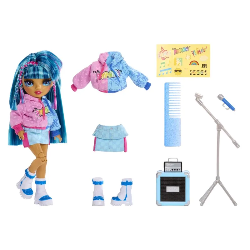 MGA Rainbow High Junior Fashion bábika v rockovej kapele - Skyler