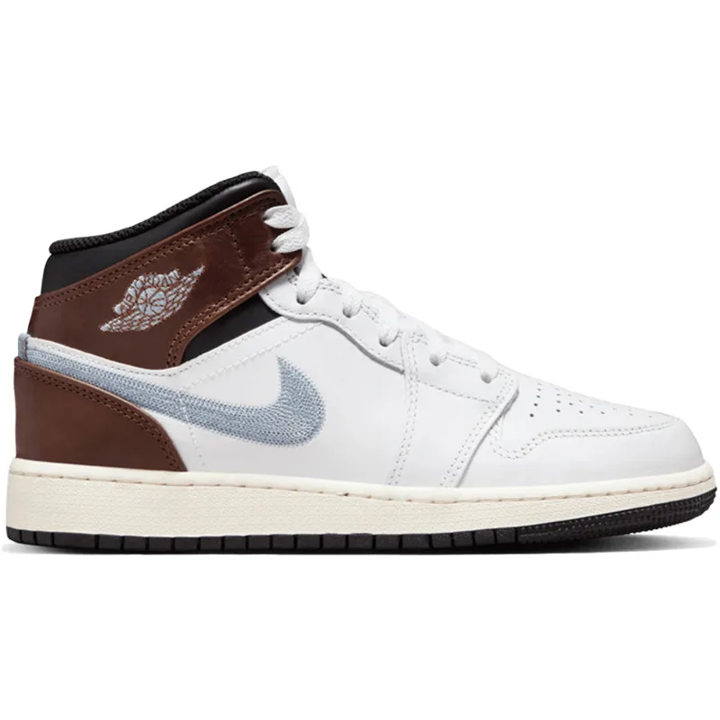 Jordan 1 Mid SE White Brown Blue Grey (GS) - 40