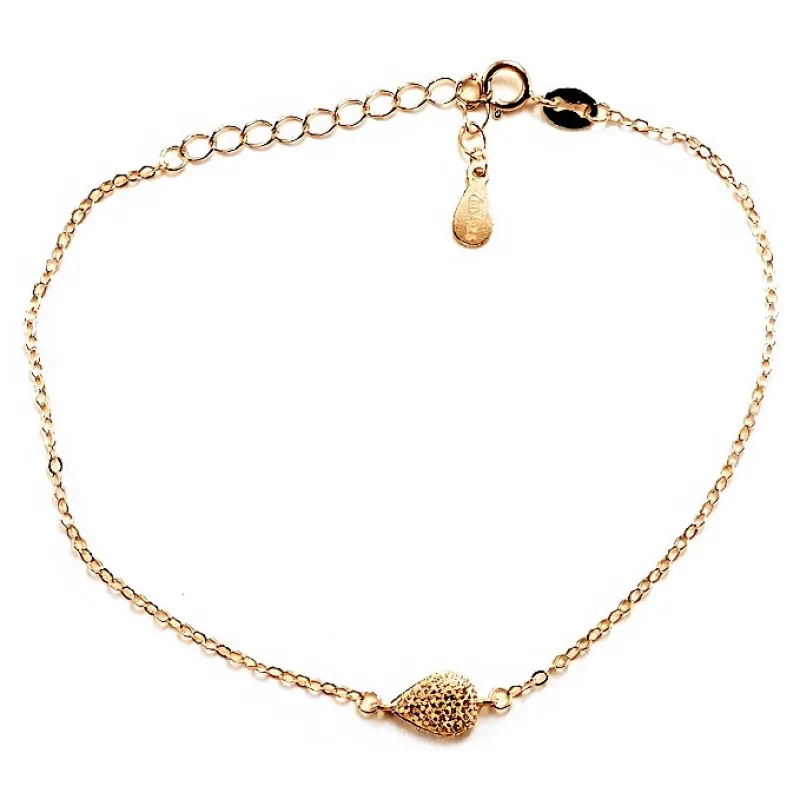 Rose gold strieborný náramok kvapka so zirkónmi BENETO AGB645R