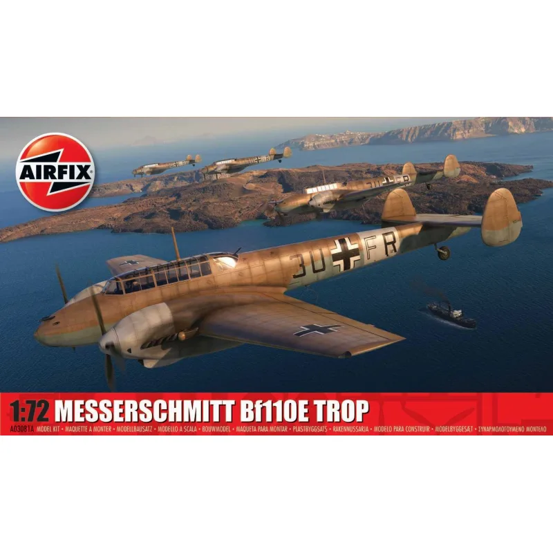 Airfix Classic Kit lietadlo A03081A - Messerschmitt Bf110E/E-2 TROP (1:72)