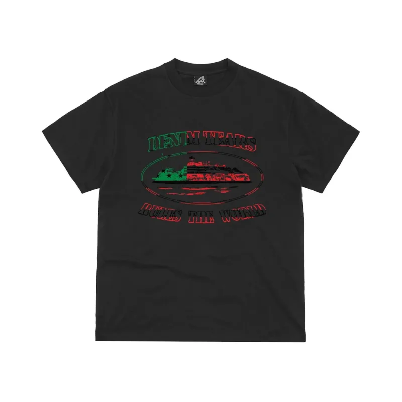 Corteiz Denim Tears Cortears OG Alcatraz Tee Black - XL