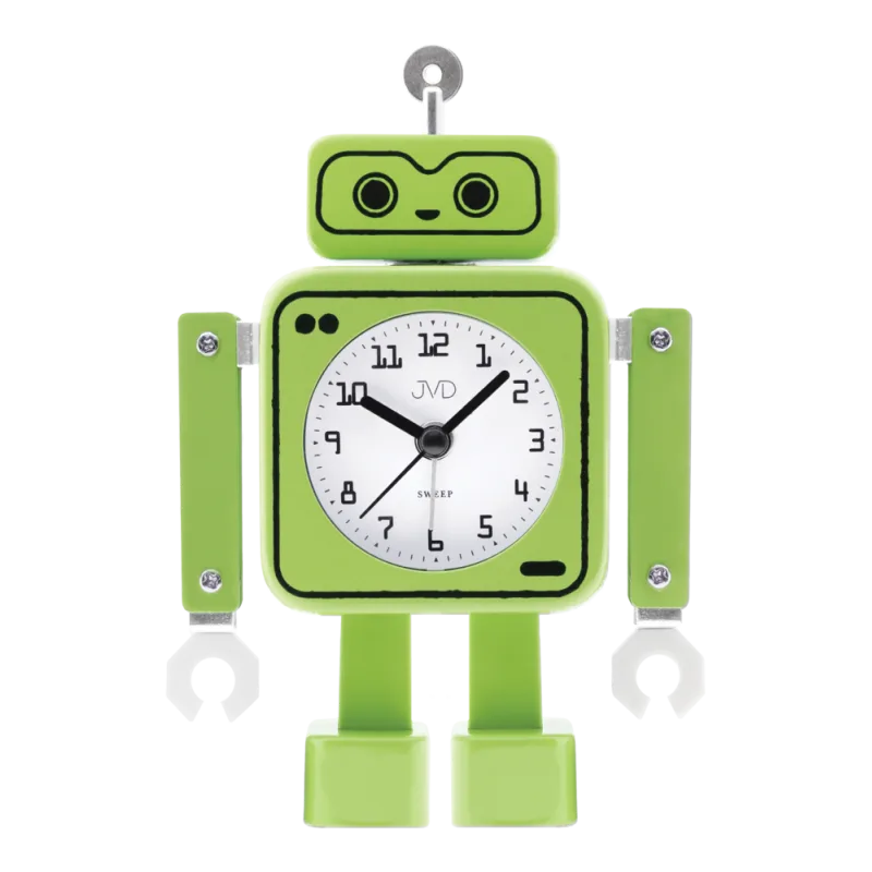 Tichý zelený netikající dětský budík JVD ROBOT SRP2305.1