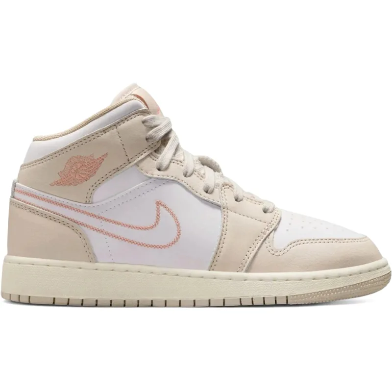 Jordan 1 Mid SE Sand Drift White Madder Root (GS) - 40
