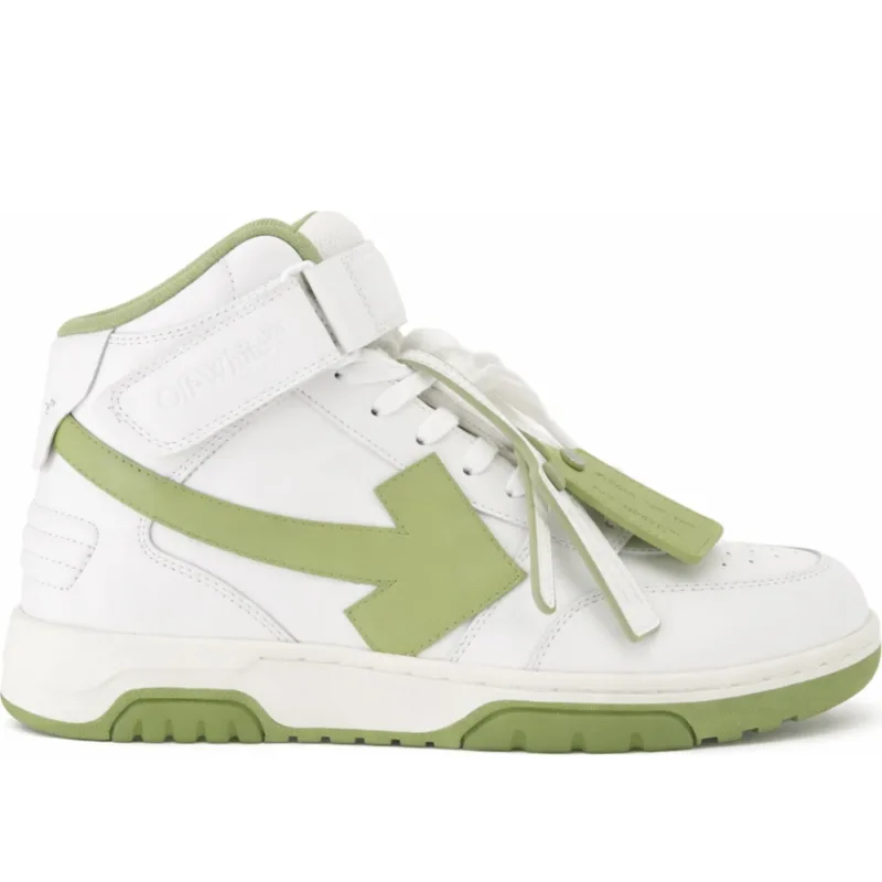 Off White Out Of Office Mid Top Sneakers White Sage Green - 40