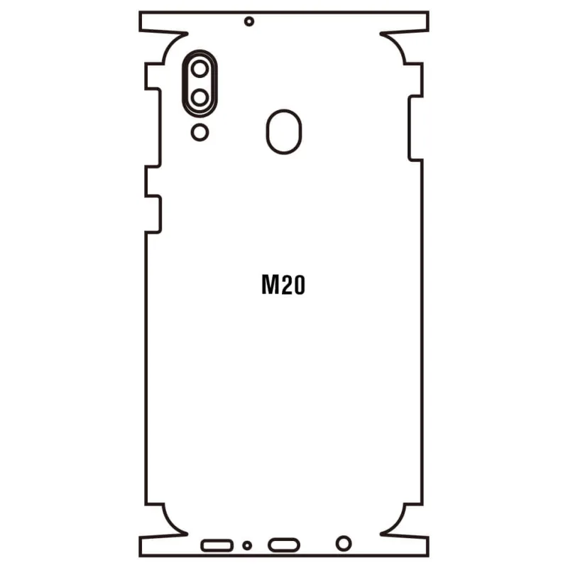 Sunshine Samsung M20 Zadná Hydrogél ochranná fólia Strih: Zadná časť a rám 1, Typ fólie: Matná