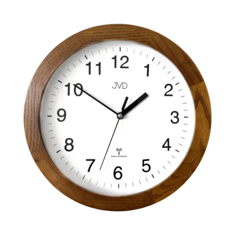 JVD Dřevěné rádiem řízené nástěnné hodiny JVD NR19019.2