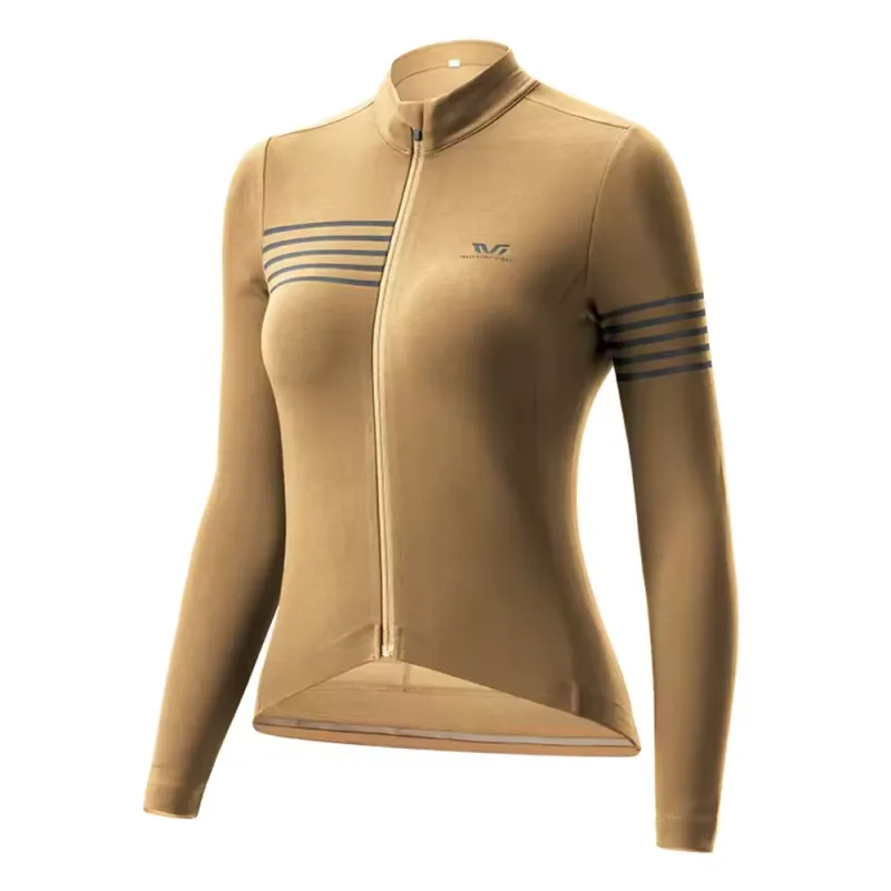 Rockbros YPW065 TVI dámsky cyklistický dres s dlhým rukávom jeseň/zima S – žltý